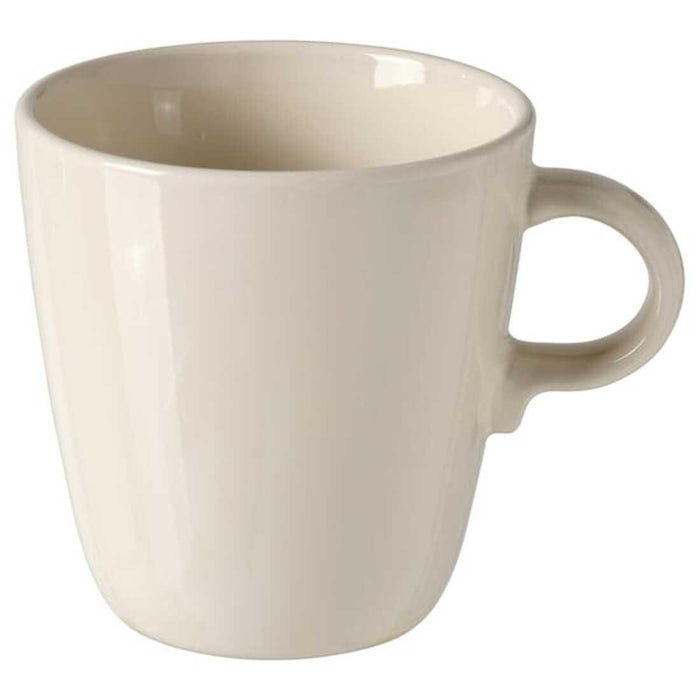 IKEA MÄRIT Table-runner, natural, 35x130 cm with FÄRGKLAR Plate, glossy beige, 30x18 cm and  FÄRGKLAR Mug, Glossy Beige, 37 cl pack of 1