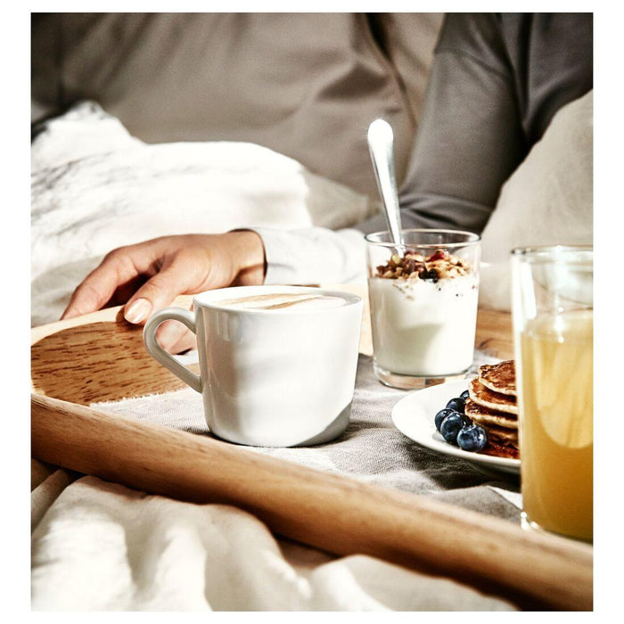 IKEA 365+ Coaster, cork9 cm with 365+ Mug, white24 cl