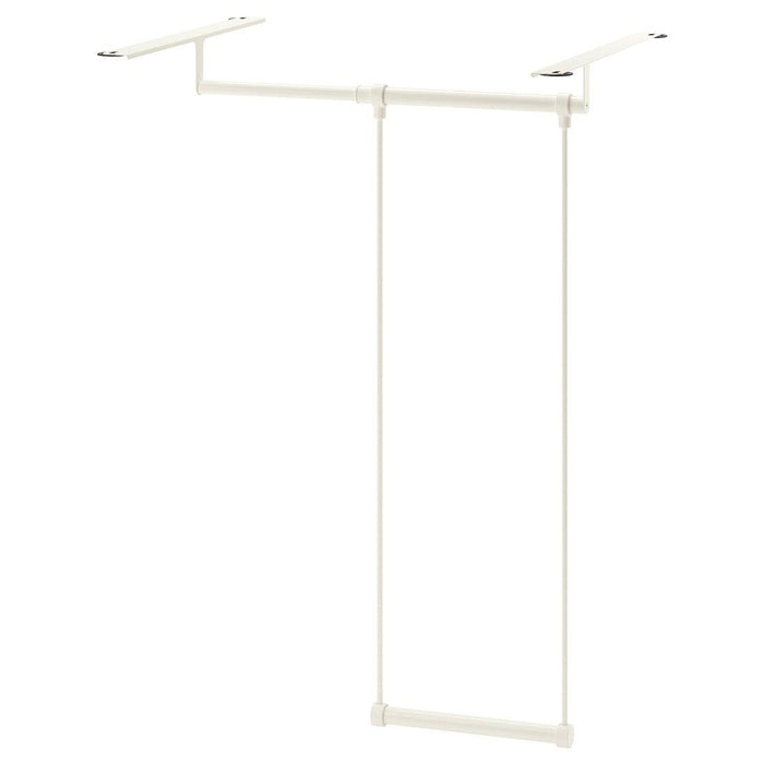 IKEA BOAXEL Clothes rail, white, 80cm with  LÄTTHET Clothes rail for frame, white, 60-100x55 cm and STAJLIG Multifunction hanger, white in/outdoor.