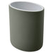 A IKEA  EKOLN Toothbrush holder  matte-finished, dark green container with a white interior and an oval-shaped opening at the top. Modern and minimalist design, suitable for holding pens, toothbrushes, or other small items-60496795, 00496798, 30496792