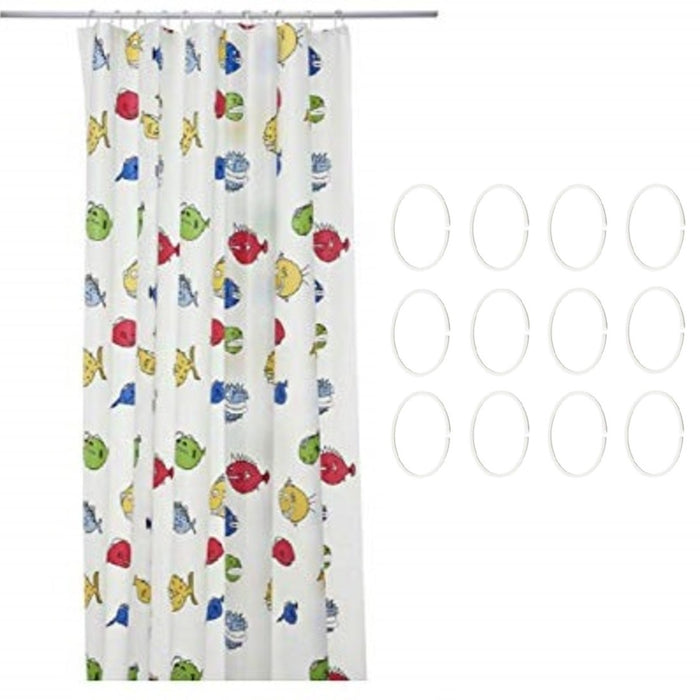 IKEA Shower Curtain, 180x200 cm (71x79) with 12 rings