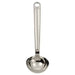 A stainless steel soup ladle, perfect for serving soups and stews.