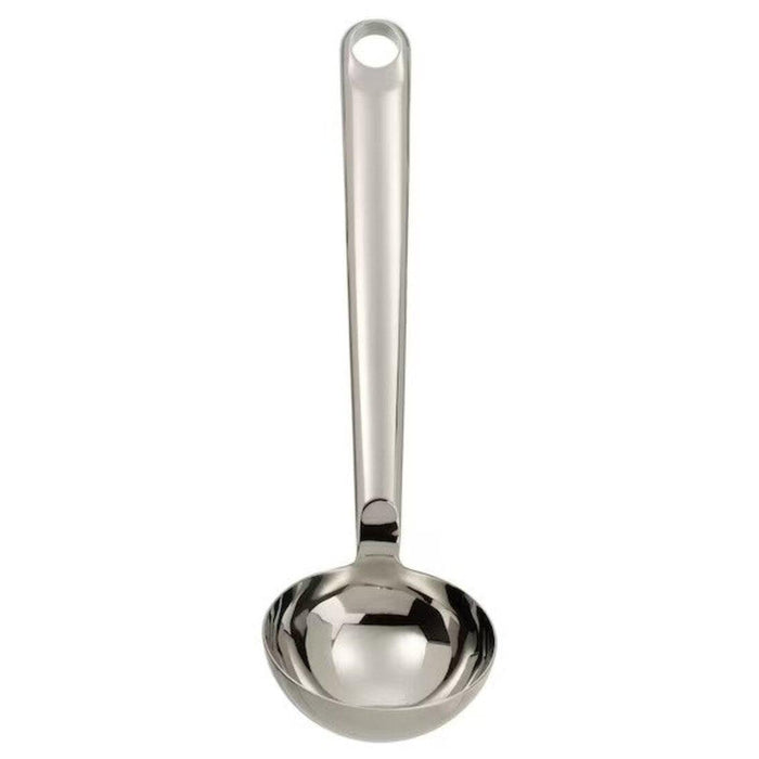 IKEA  RÖRT Fork, beech with FINMAT Soup ladle, stainless steel, 31 cm and  KAVALKAD Frying pan, set of 2, red,