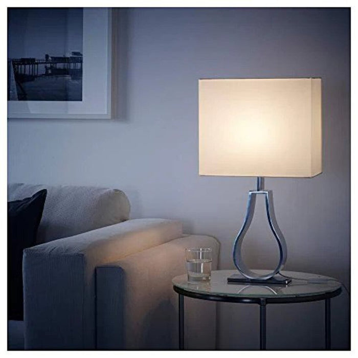 IKEA KLABB  Table lamp  Off-White, Nickel-Plated, 44 cm (17 3/8") with LED bulb E14 470 lumen