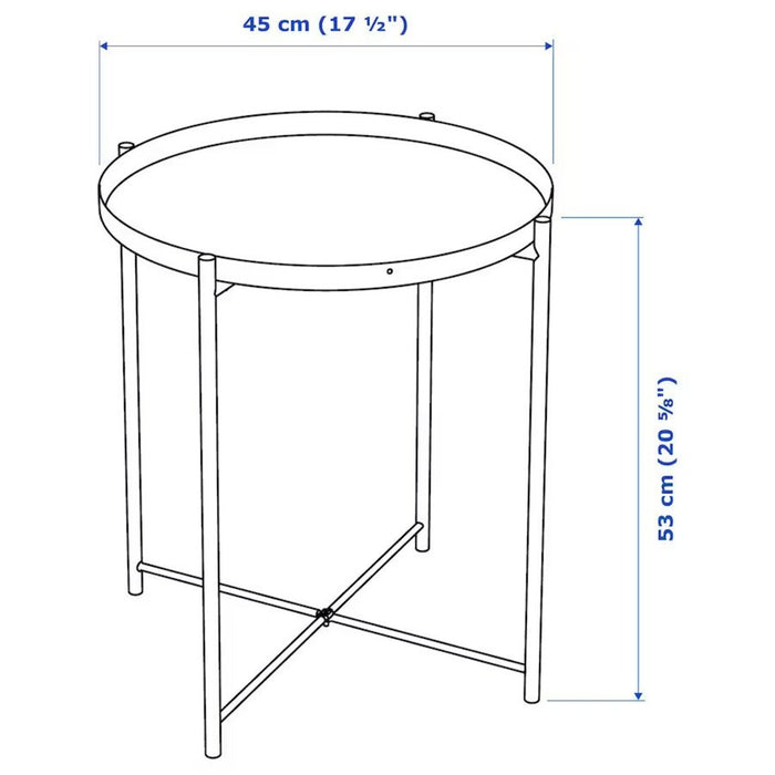 IKEA GLADOM Tray table, white, 45x53 cm (17 1/2x20 5/8 ")