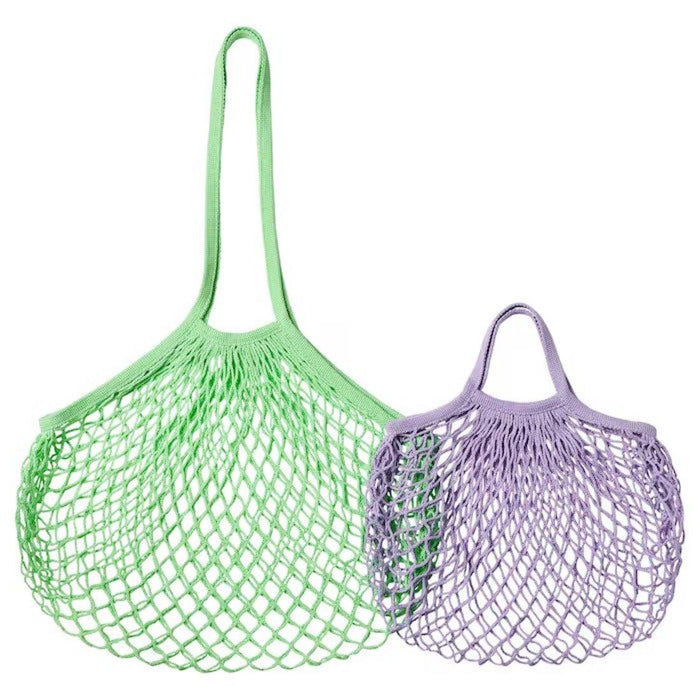 IKEA Net Bag Set - 2 Bags in Green and Lilac, Stylish and Eco-friendly