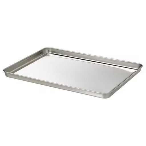 Image of a 40x30 cm stainless steel serving tray from IKEA with a modern look.