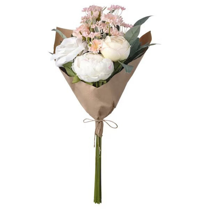 IKEA SMYCKA Artificial bouquet, in/outdoor white/light pink, 49 cm (19 ¼ ")