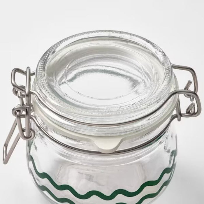 View from the top of the IKEA glass jar with airtight lid, showcasing its 13 cl (4 oz) capacity