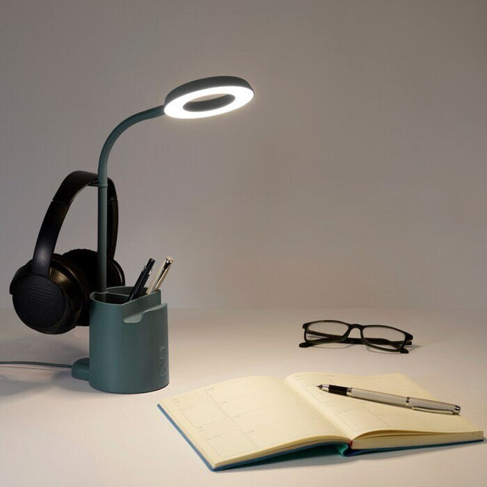 IKEA BRUNBÅGE LED work lamp, with storage dimmable/turquoise