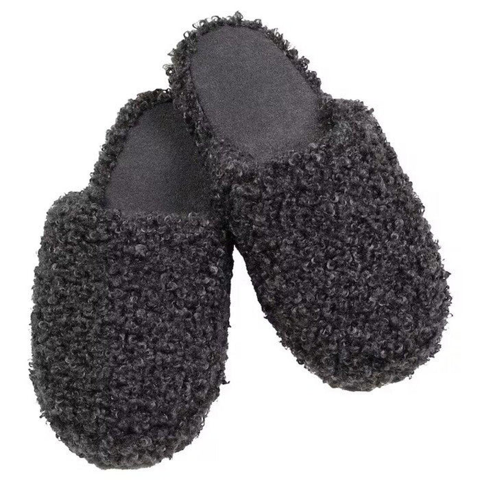 IKEA VINTERFINT Slippers, gray, L/XL with IKEA ROCKÅN Bath robe, whiteL/XL
