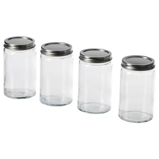 GULDFISK Spice jar, clear glass/stainless steel, 2 oz - IKEA