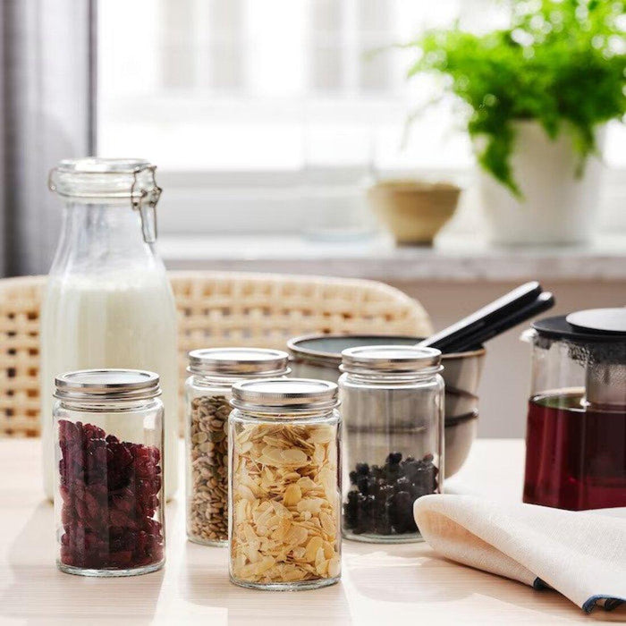 IKEA CITRONHAJ Spice jar, clear glass/stainless steel, 35 cl (12 oz) Pack of 4