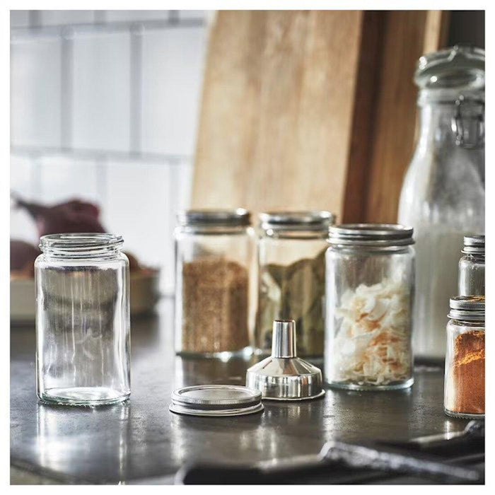 IKEA CITRONHAJ Spice jar, clear glass/stainless steel, 35 cl (12 oz) Pack of 4