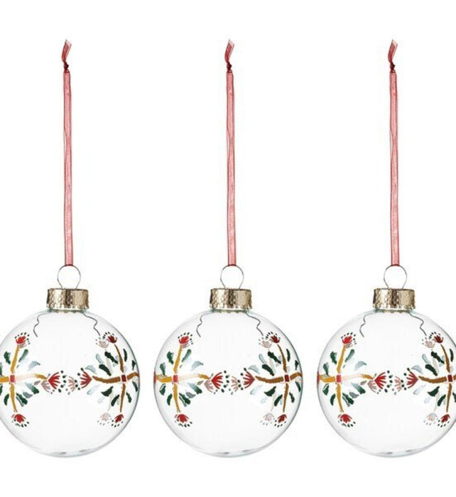 IKEA VINTERFINT Glass Baubles in radiant red and vibrant green. 