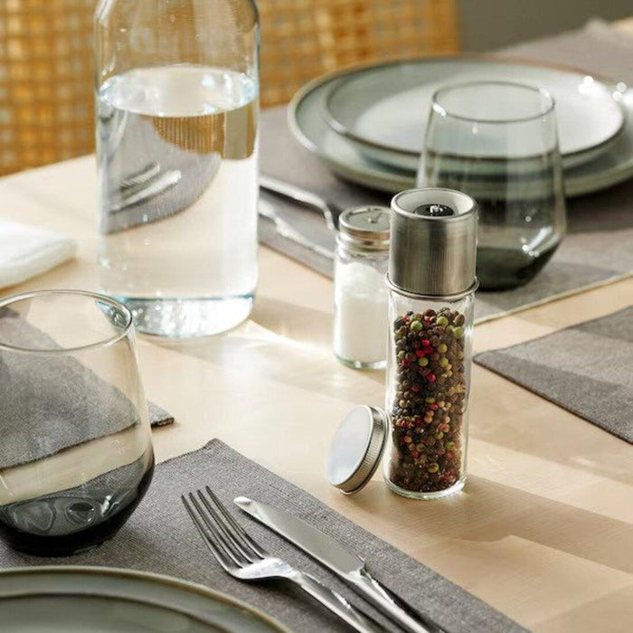 IKEA  CITRONHAJ Spice mill, clear glass/stainless steel, 15 cm (6 ") with Oil/vinegar bottle, clear glass/stainless steel, 16 cm (6 ¼ ")