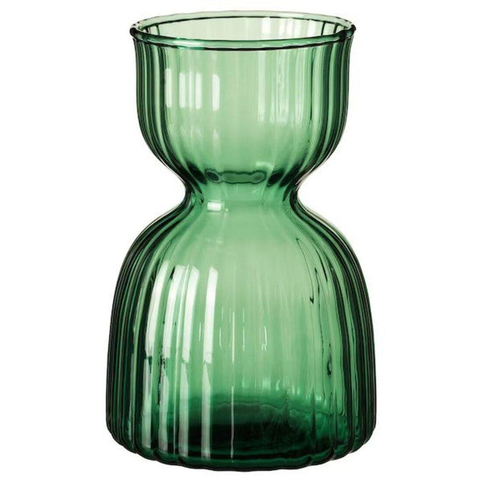 IKEA VINTERFINT Vase, dark green, 13 cm with Artificial flower, Hyacinth white, 22 cm
