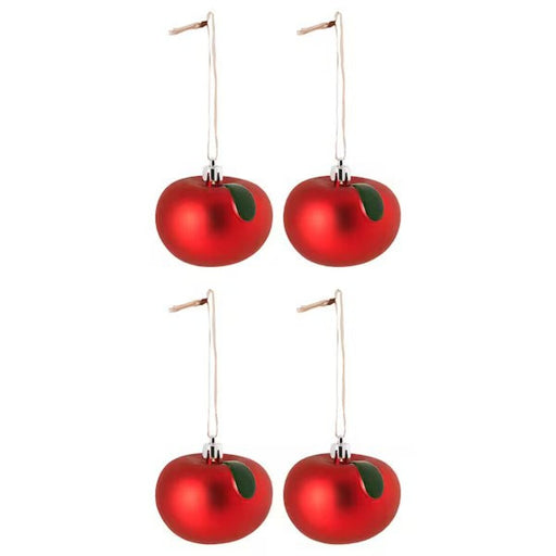 Image of Apple Red Christmas Baubles - 6 cm (2 ¼ Inches), 4 Pack