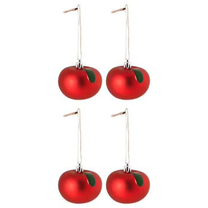 Image of Apple Red Christmas Baubles - 6 cm (2 ¼ Inches), 4 Pack