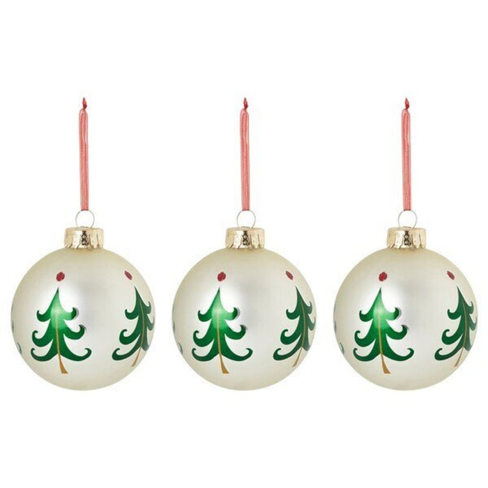 IKEA VINTERFINT Decoration, bauble, glass off-white, 8 cm (3 ¼ ") - 3 Pack