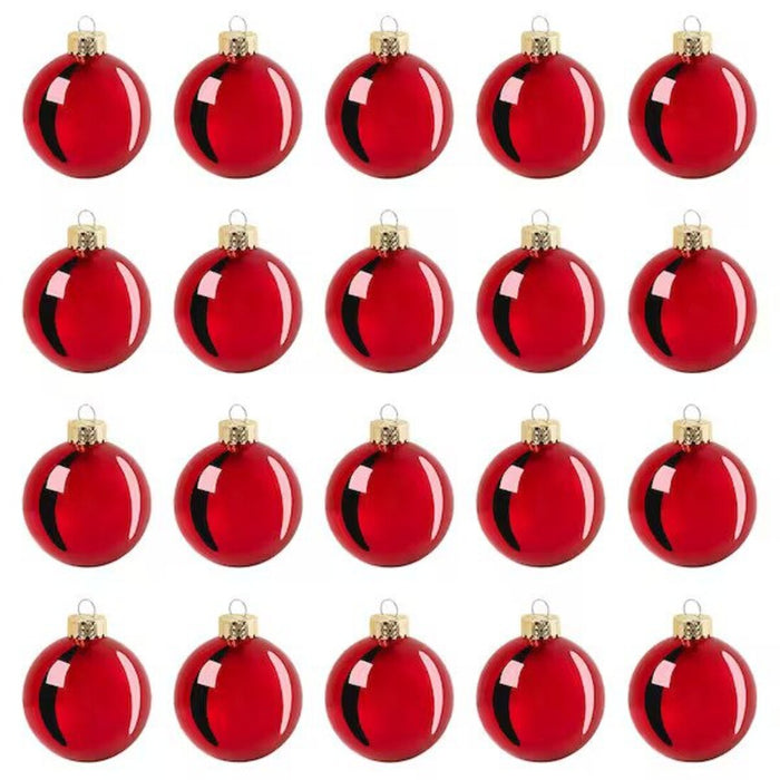 IKEA VINTERFINT Decoration, bauble, glass red, 6 cm (2 ¼ ") - 20 Pack