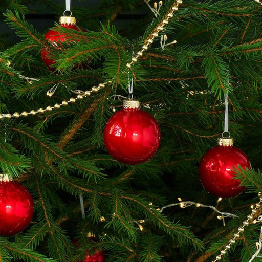 IKEA VINTERFINT Decoration Baubles: Shiny gold and red ornaments.-30495349