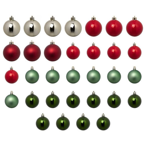 IKEA VINTERFINT Decoration bauble, set of 32, green/mixed colours
