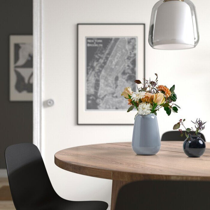Beautiful floral arrangement in the IKEA LIVSVERK Vase, showcasing the perfect blend of light blue-grey elegance (21 cm)