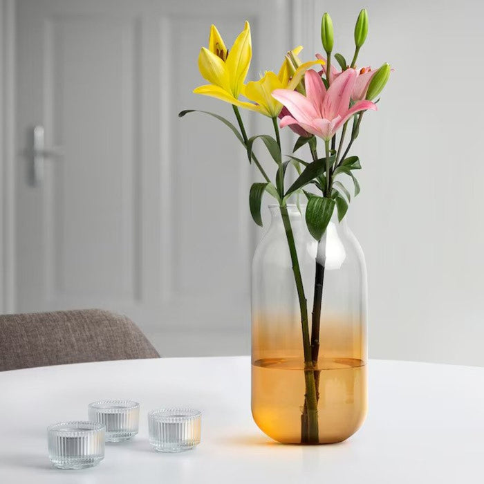Enhance your space with the IKEA AROMATISK Glass Vase - 25x12 cm, a perfect blend of style and function