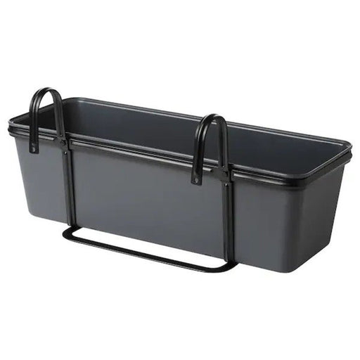 Digital Shoppy Outdoor dark grey/black flower box with holder, measuring 48x18 cm  80535588
