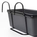 Digital Shoppy Decorative outdoor flower box with holder, colored dark grey/black, size 48x18 cm  80535588