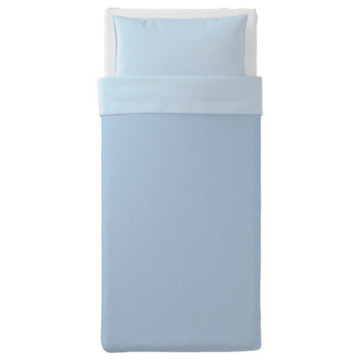 Stylish light blue duvet cover and pillowcase from IKEA-204 61788