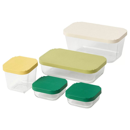 Set of 5 IKEA HAVSTOBIS food containers with secure lids