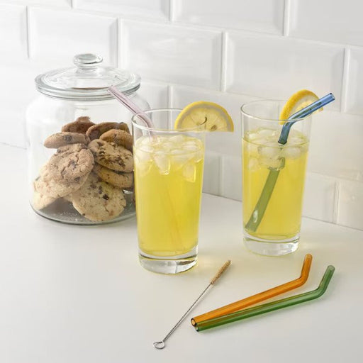 Eco-friendly drinking straws - BLÅKÄXA set of 5 with convenient clean brush