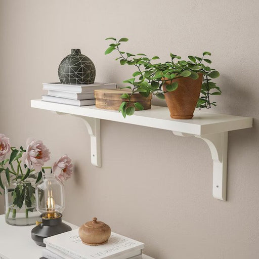 Minimalist wall-mounted shelf by IKEA with two brackets
