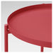 Close-up of the removable tray top on the IKEA GLADOM Tray Table in red, showcasing its functional design and sleek aesthetics-60533651