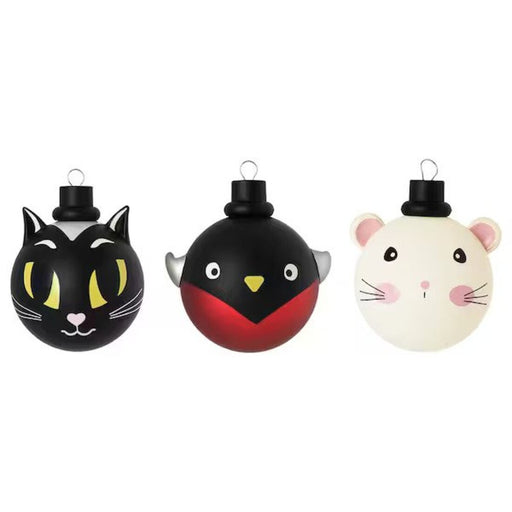 Set of 3 festive animal baubles from IKEA VINTERFINT collectio- 60557524