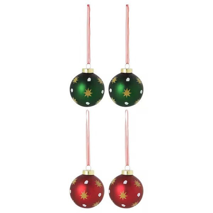  A vibrant mix of colors in this 5 cm (2 inches) glass bauble from IKEA's VINTERFINT collection adds a festive touch to your holiday decor. 80557603