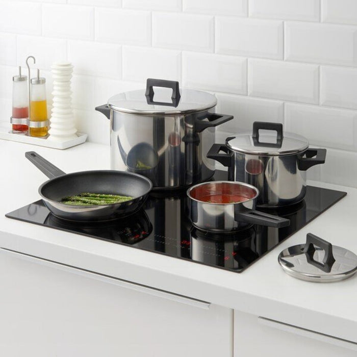 IKEA SNITSIG 7-piece cookware set, stainless steel