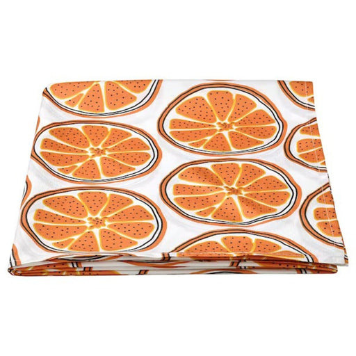 Tablecloth with Orange and Off-White Pattern, Dimensions 145x240 cm-00557188