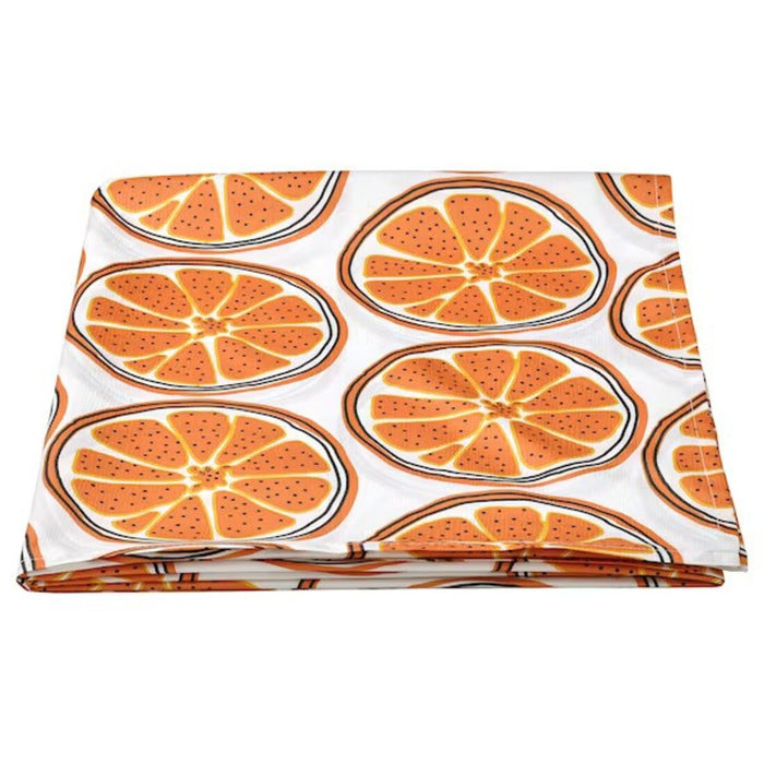 Tablecloth with Orange and Off-White Pattern, Dimensions 145x240 cm-00557188