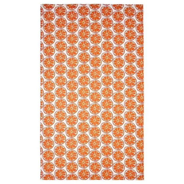 Patterned Tablecloth in Off-White and Orange, Size 145x240 cm-00557188