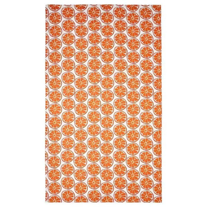 Patterned Tablecloth in Off-White and Orange, Size 145x240 cm-00557188