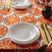 Stylish Off-White and Orange Tablecloth by IKEA TORVFLY, 145x240 cm-00557188