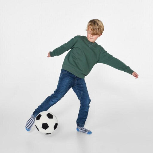 IKEA SPARKA soft toy football black white close-up showing fabric texture and pentagon pattern