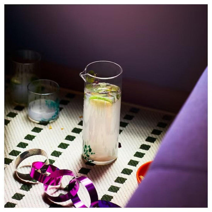 IKEA  Carafe with stopper, clear glass/cork,1 L with Carafe, clear glass/green, 1 l