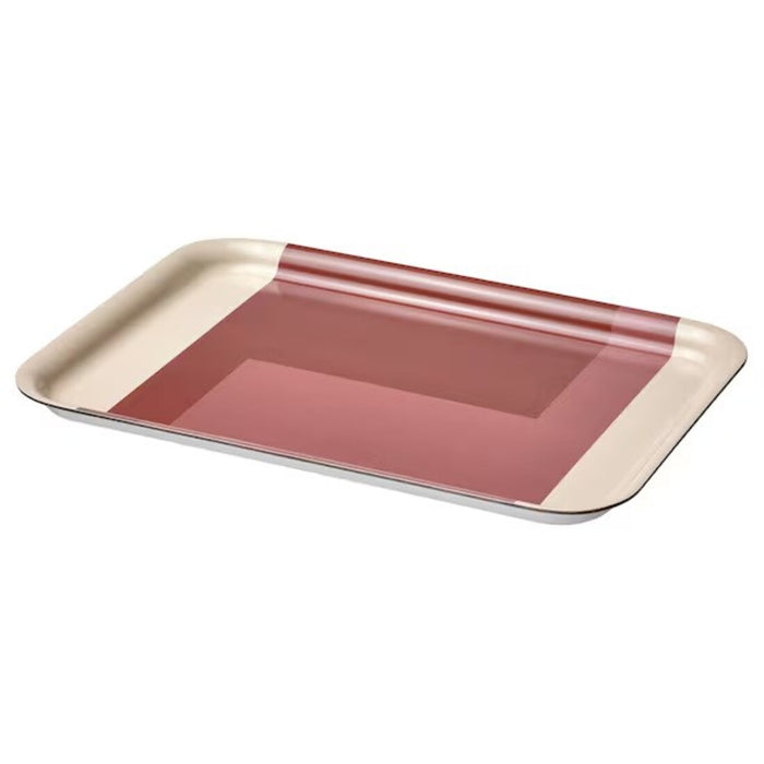 IKEA RÖDKNOT Tray, patterned grey-pink/brown-red, 20x28 cm (8x11 ")
