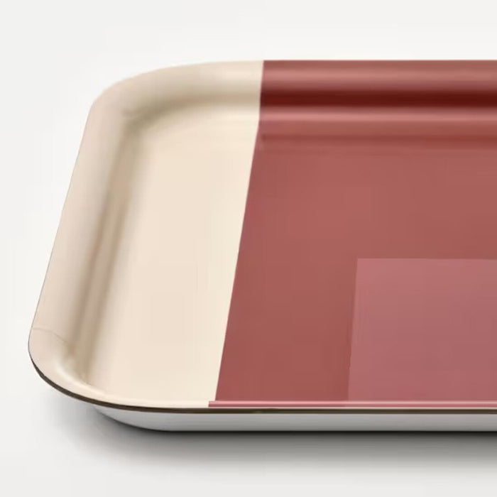 IKEA RÖDKNOT Tray, patterned grey-pink/brown-red, 20x28 cm (8x11 ")
