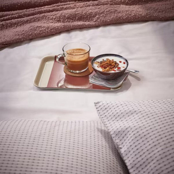 IKEA RÖDKNOT Tray, patterned grey-pink/brown-red, 20x28 cm (8x11 ")