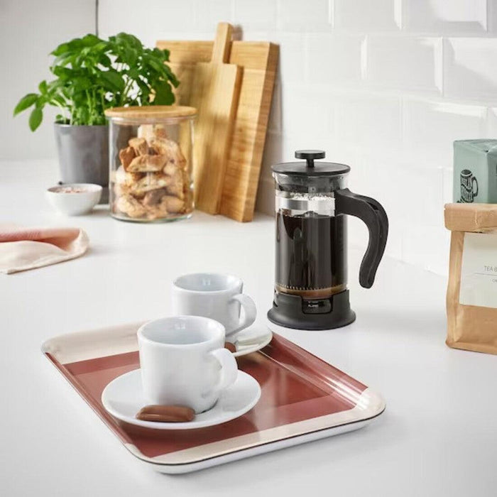 IKEA RÖDKNOT Tray, patterned grey-pink/brown-red, 20x28 cm (8x11 ")